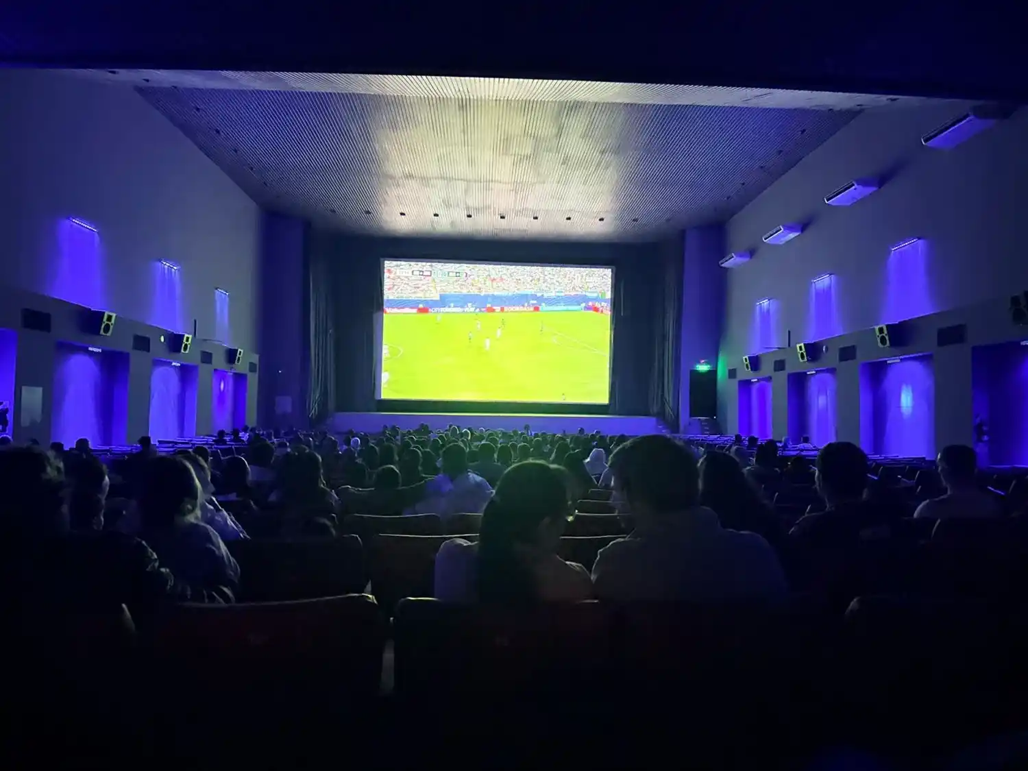 El partido de Argentina se disfruta en pantalla gigante.