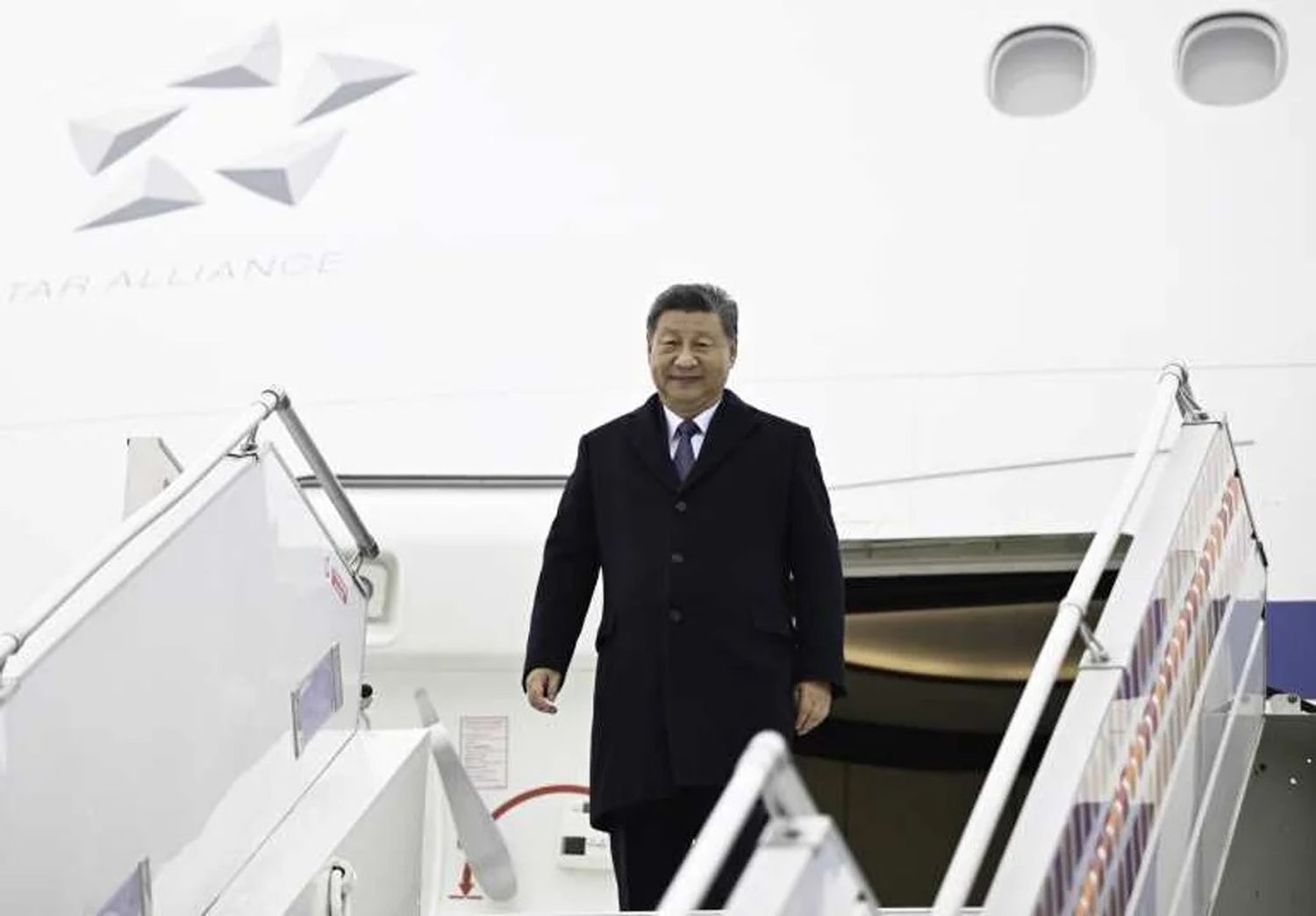 Xi Jinping al llegar a Kazán.