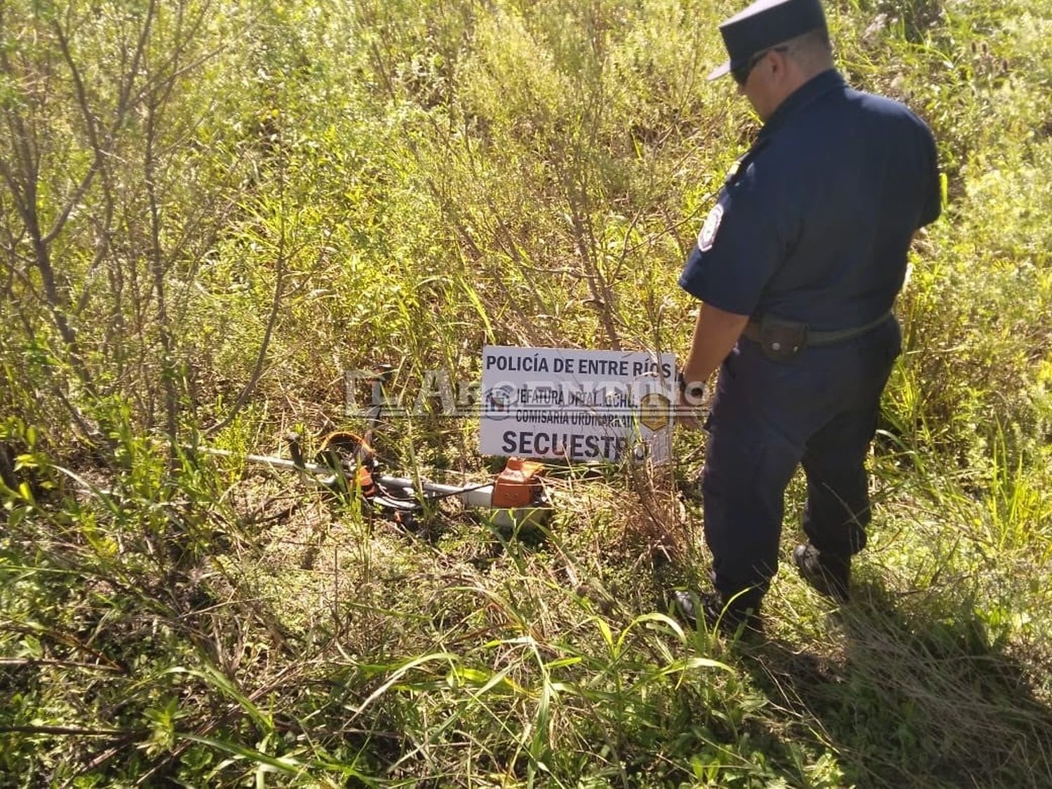 Hallaron abandonada una motoguadaña en Urdinarrain