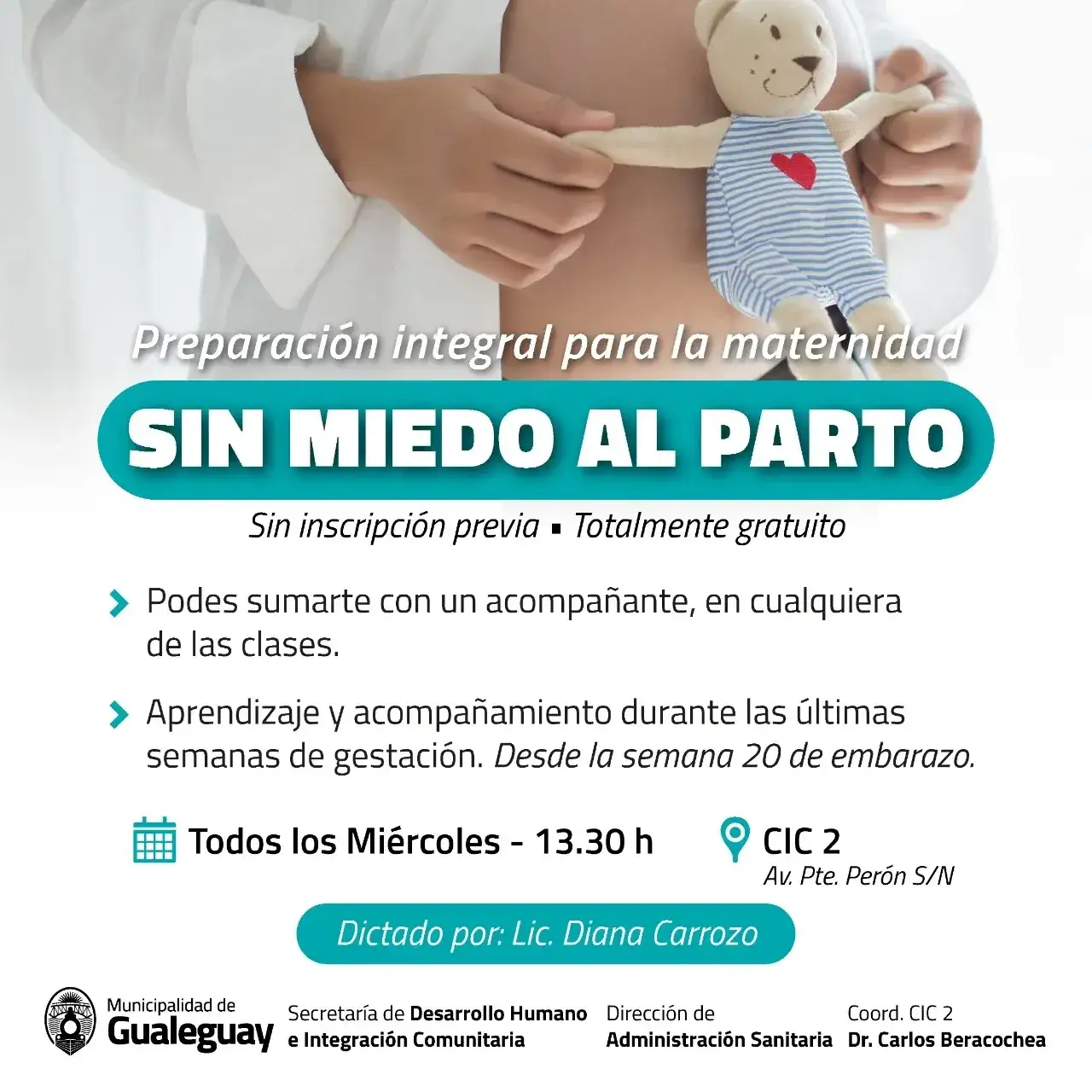 Continúa el curso gratuito "Sin Miedo al Parto" en el CIC 2 de Gualeguay