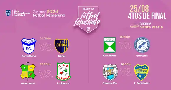 Horarios confirmados para los Cuartos del Femenino
