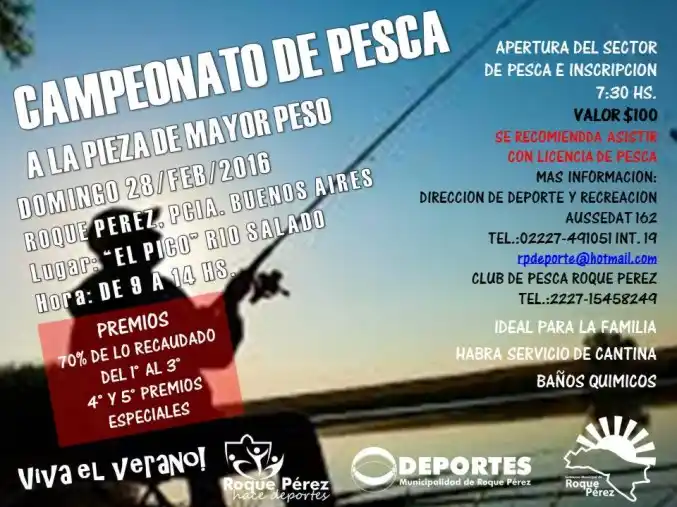 Llega el Campeonato de Pesca en Roque Pérez