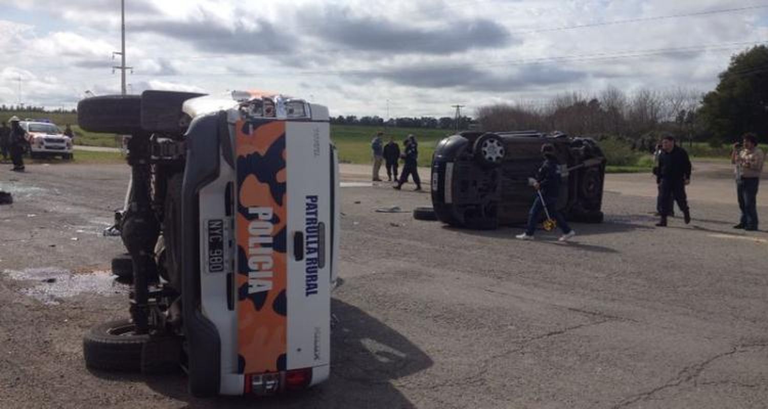 Patrulla Rural volcó tras chocar contra una camioneta en Ruta 191