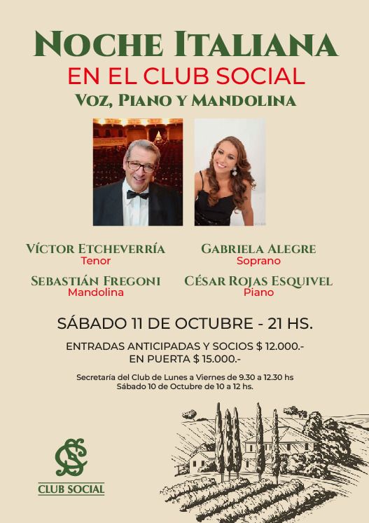 Una “Noche Italiana” en el Club Social