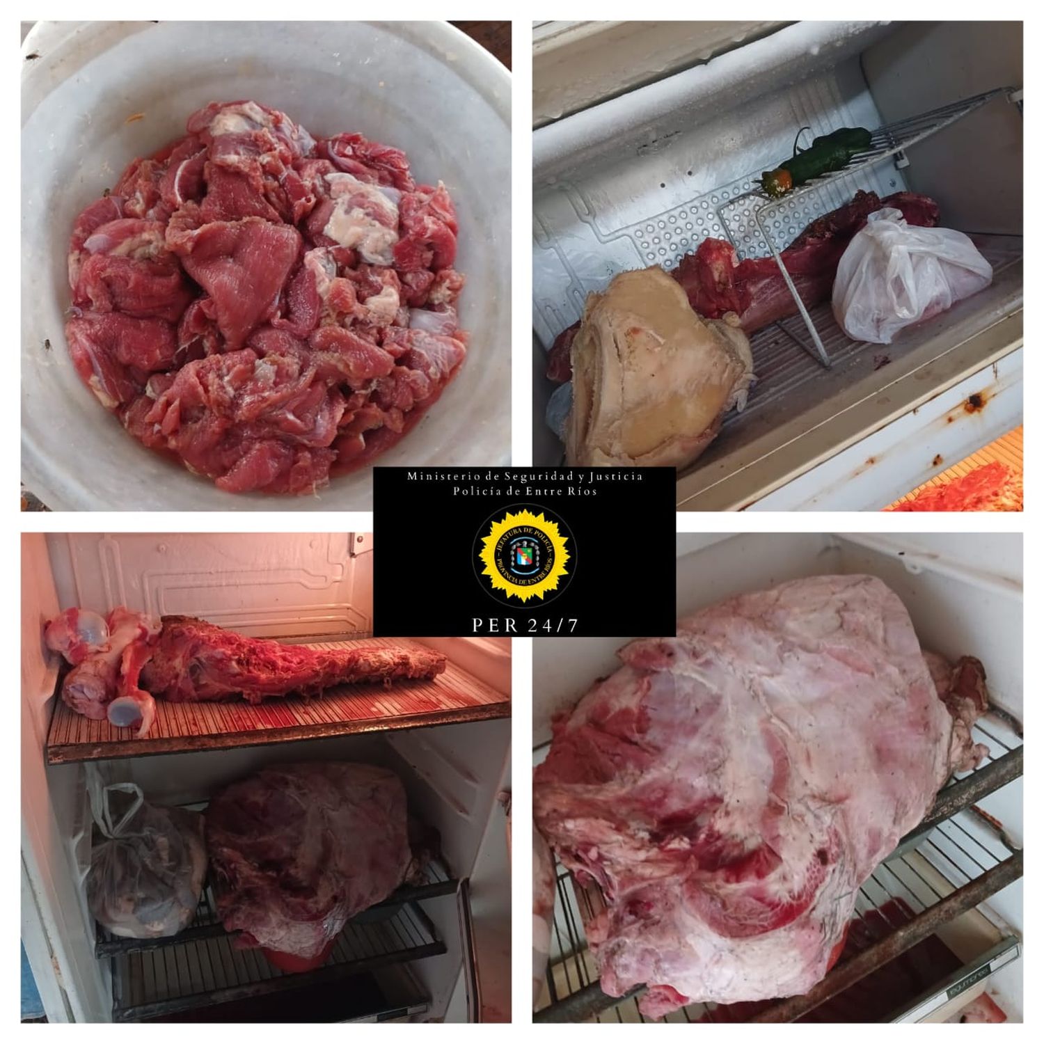 Se recuperó una importante cantidad de carne que había sido faenada y sustraída.