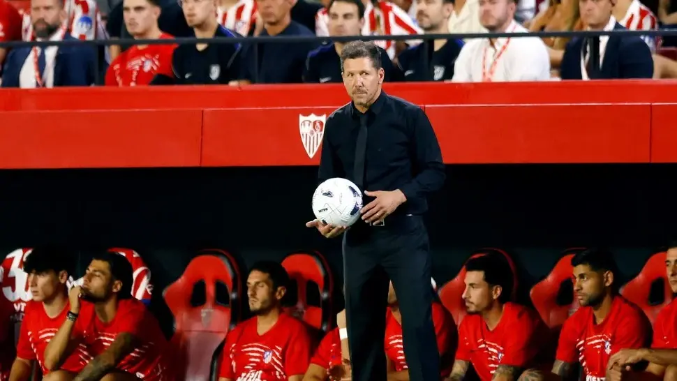 Diego Simeone en el triunfo del "Colchonero" a Sevilla