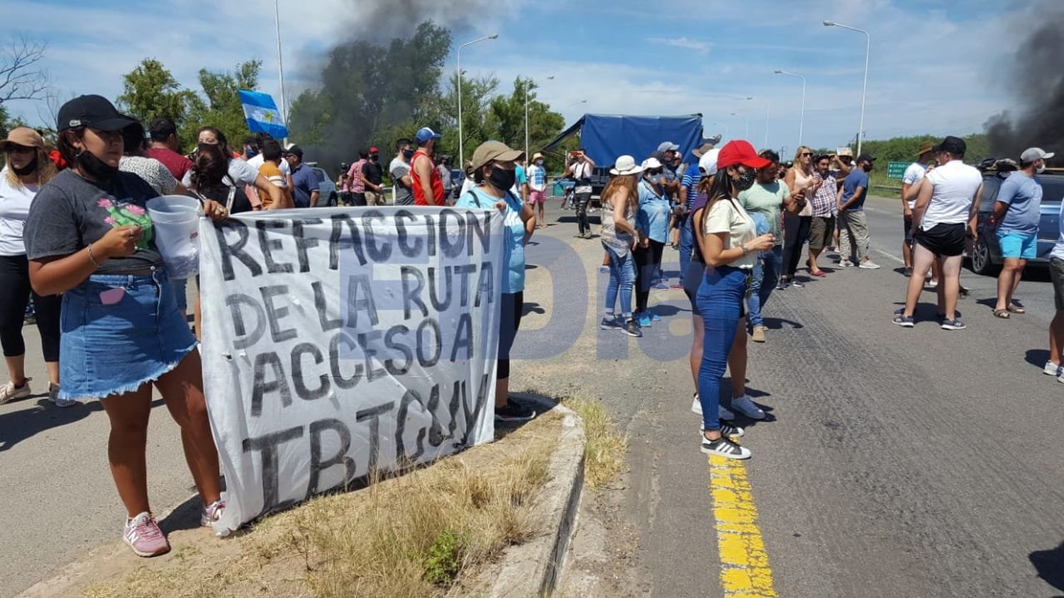 Protesta en Ruta 12 para pedir que arreglen el acceso: no descartan cortar en Semana Santa
