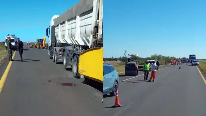 Gualeguayense sufrió un grave accidente en Ruta 14 mientras realizaba tareas de reparación
