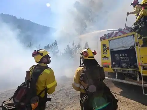 El incendio forestal afectó a viviendas y provocó evacuaciones.