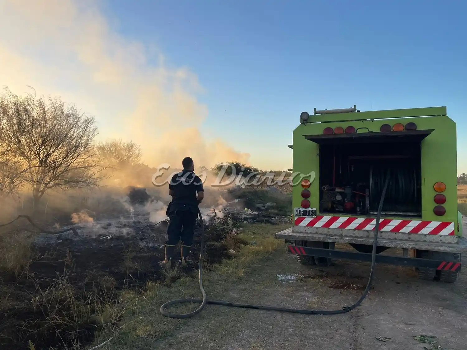 Se incendió una cosechadora