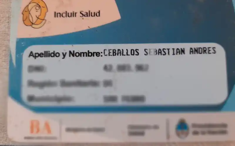 Encontraron carnet de Sebastián Ceballos