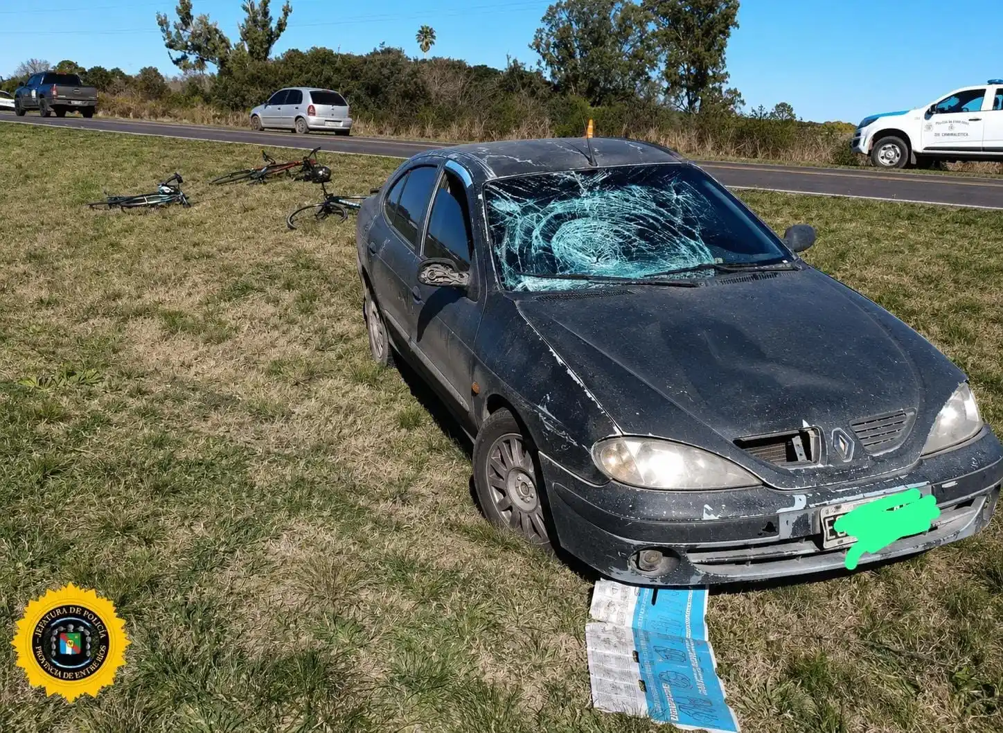 Un ciclista sufrió una fractura tras un choque en la Ruta 12