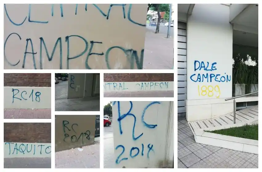Vecinos denuncian que las pintadas tras «la caravana del campeón» siguen sin borrarse