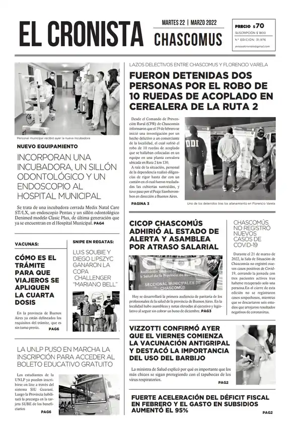 Tapa 22 marzo 2022