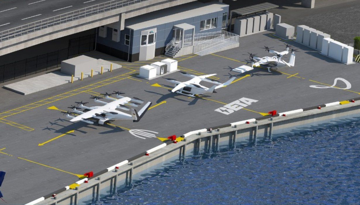 Render del vertipuerto de Atlantic Aviation en la calle 34 Este de Nueva York.