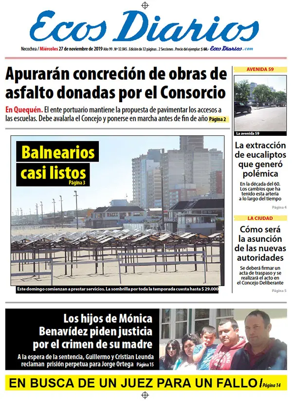 tapa del 27 de noviembre de 2019