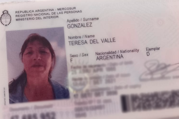 Encontraron el DNI de Teresa