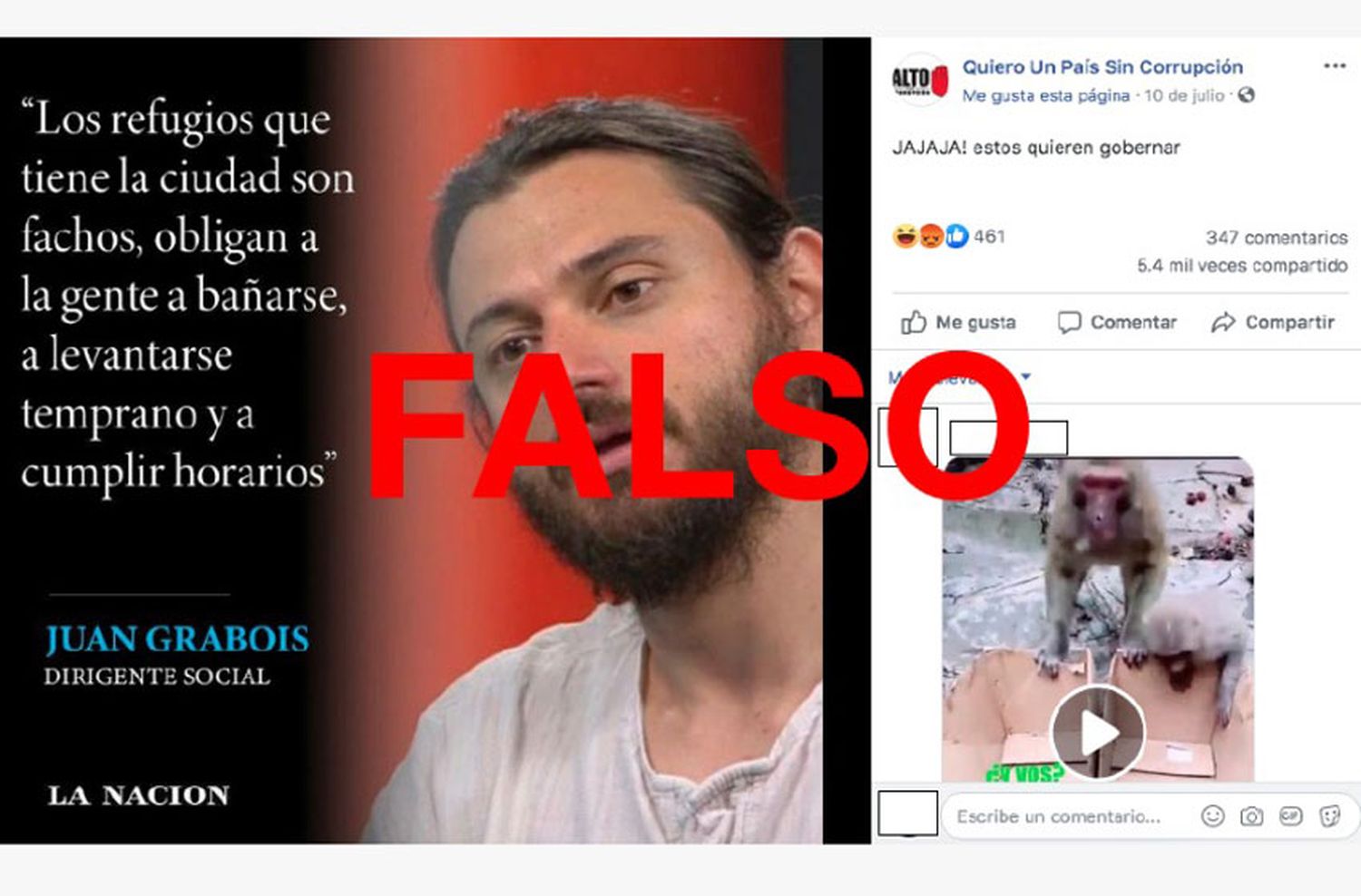 Es falso que Grabois criticó los refugios para personas sin techo por ser fascistas