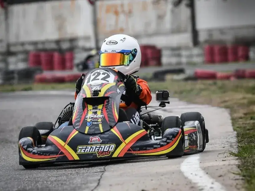 Juani Rusch fue protagonista durante todo el fin de semana en la Promocional 60cc, pero dos incidentes ajenos a su responsabilidad lo dejaron sin chances de pelear por el triunfo.Foto: IG juaniruschkart