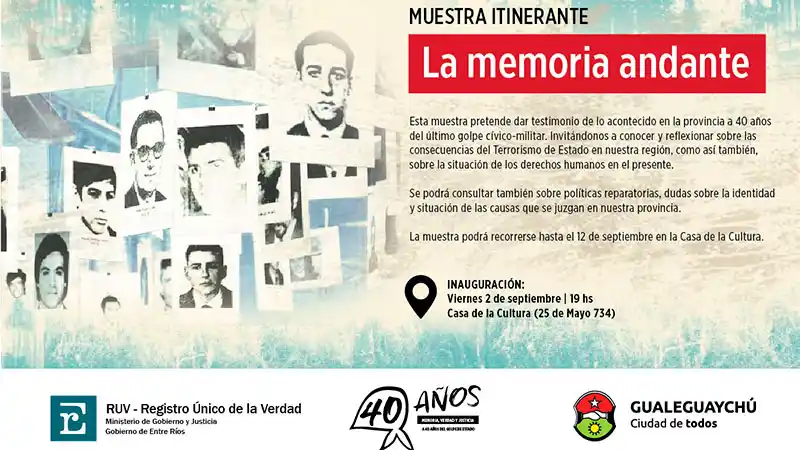 Exhibirán la muestra "La memoria andante"