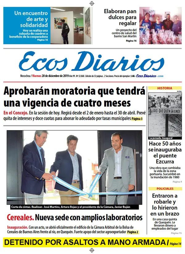 Tapa del 20 de diciembre de 2019