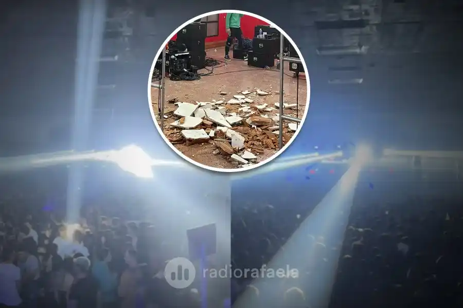 En plena fiesta, se derrumbó parte del cielo raso del Club 9 de Julio y tuvieron que desalojar