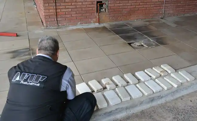 Afip secuestró 20 kilos de cocaína y casi un millón de pesos en la aduana