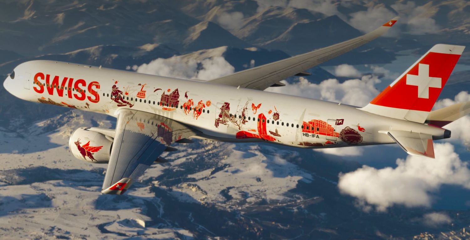Así es el livery especial del primer Airbus A350 de SWISS