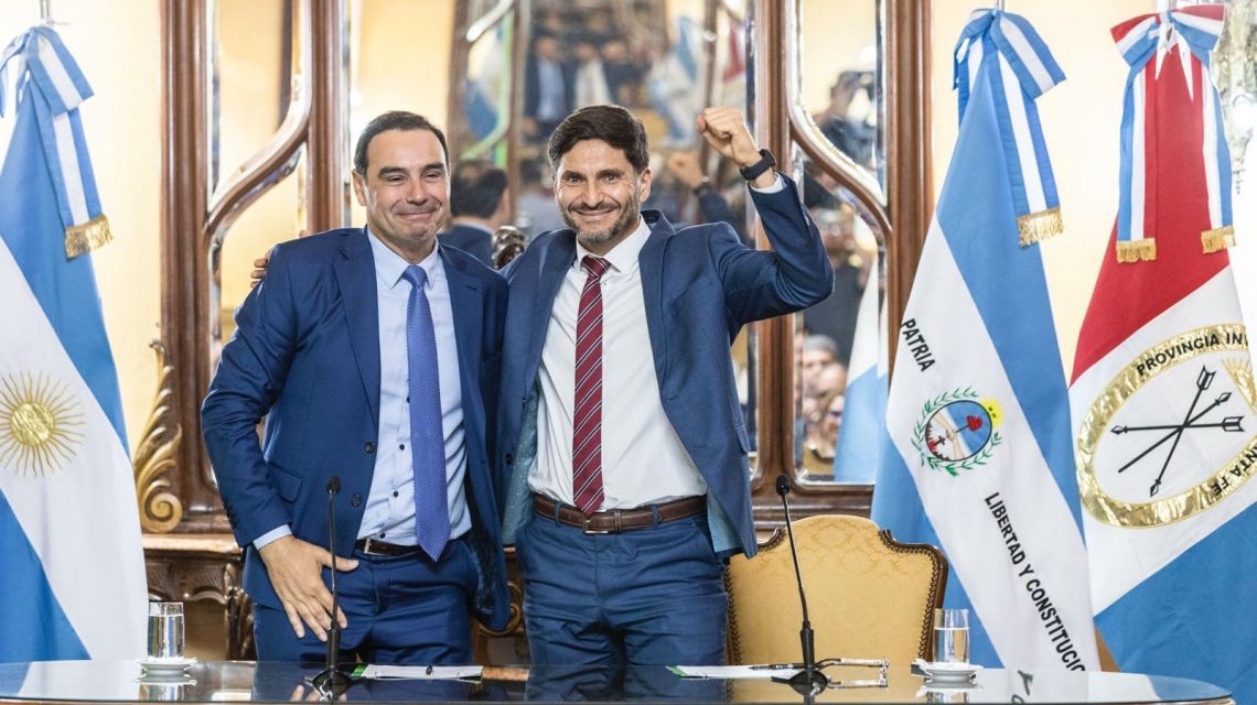 Maximiliano Pullaro y el gobernador de Corrientes, Gustavo Valdes