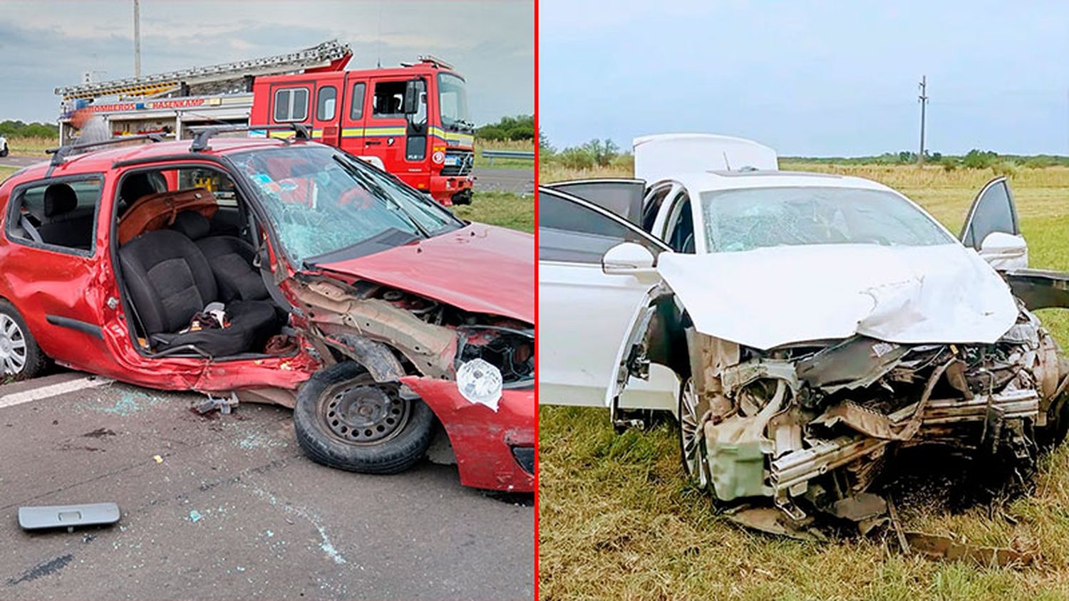 Un lesionado grave y dos menores heridos tras un choque brutal entre dos autos