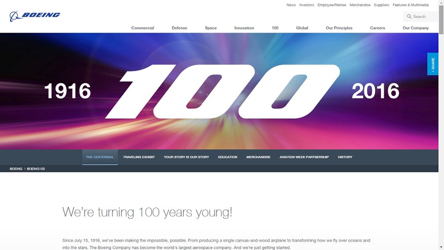 Boeing cumplió 99 años y ya empezó a celebrar su centenario