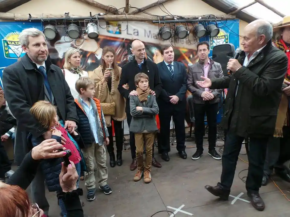 El "Momo" Venegas en la Matera de la UATRE junto a Frigerio y Dietrich