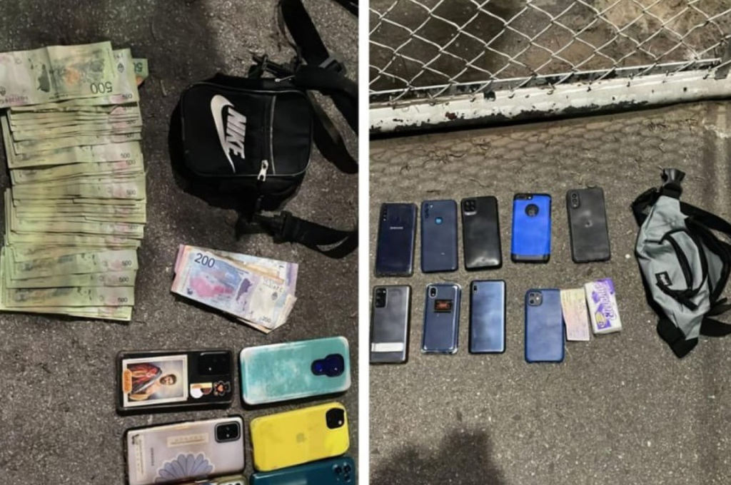 Además, se encontraron 48,600 pesos en posesión de los detenidos.