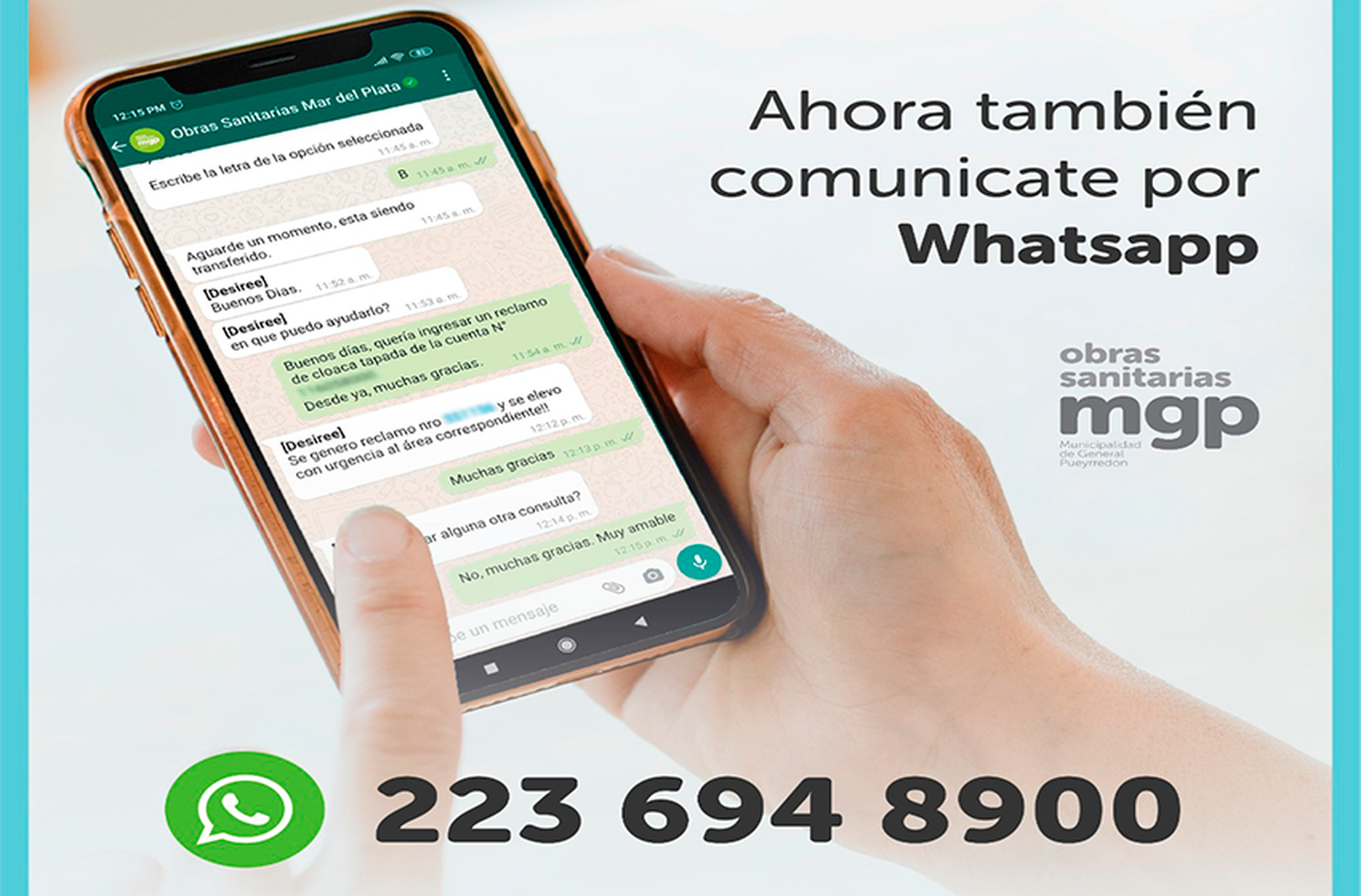 OSSE suma línea de WhatsApp para gestiones no presenciales