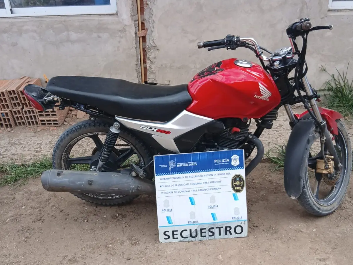 La moto recuperada ayer había sido robada el 6 de enero en Necochea