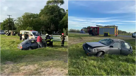 Accidente en la Ruta 2: en el comienzo de la temporada de verano, un vehículo se despistó a la altura de Castelli