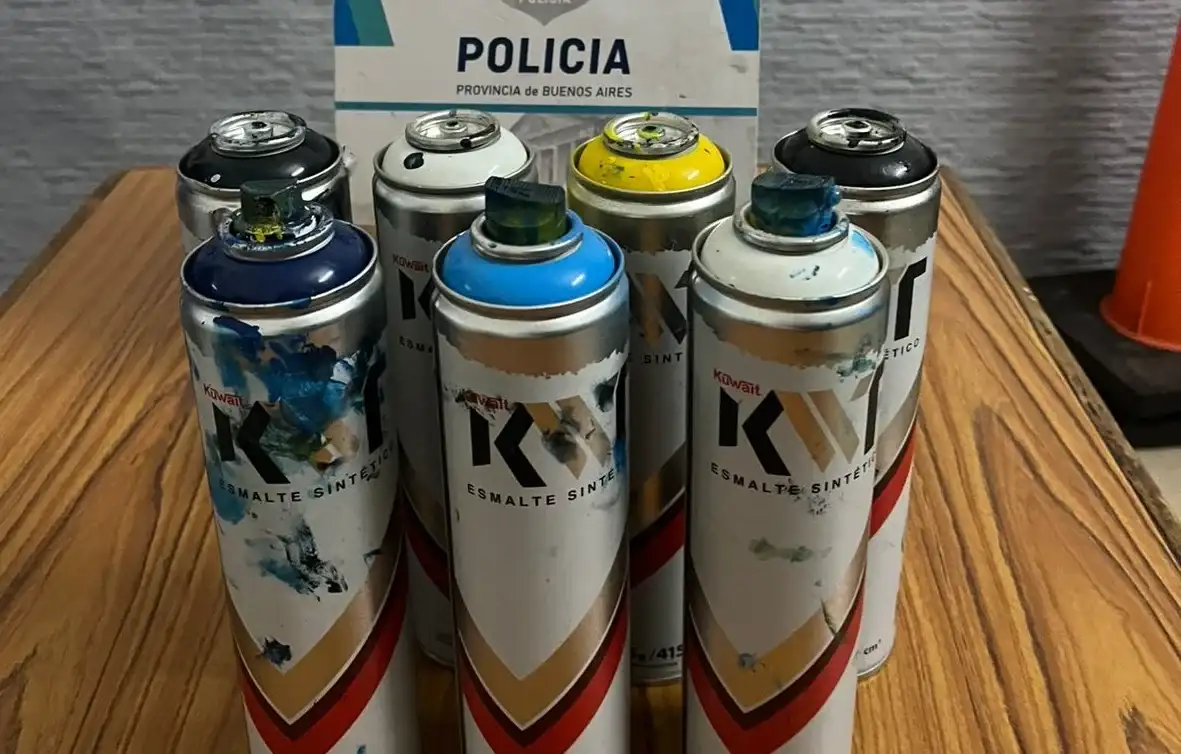 Secuestraron los aerosoles para realizar las pintadas e imputaron a los sujetos por "daños".