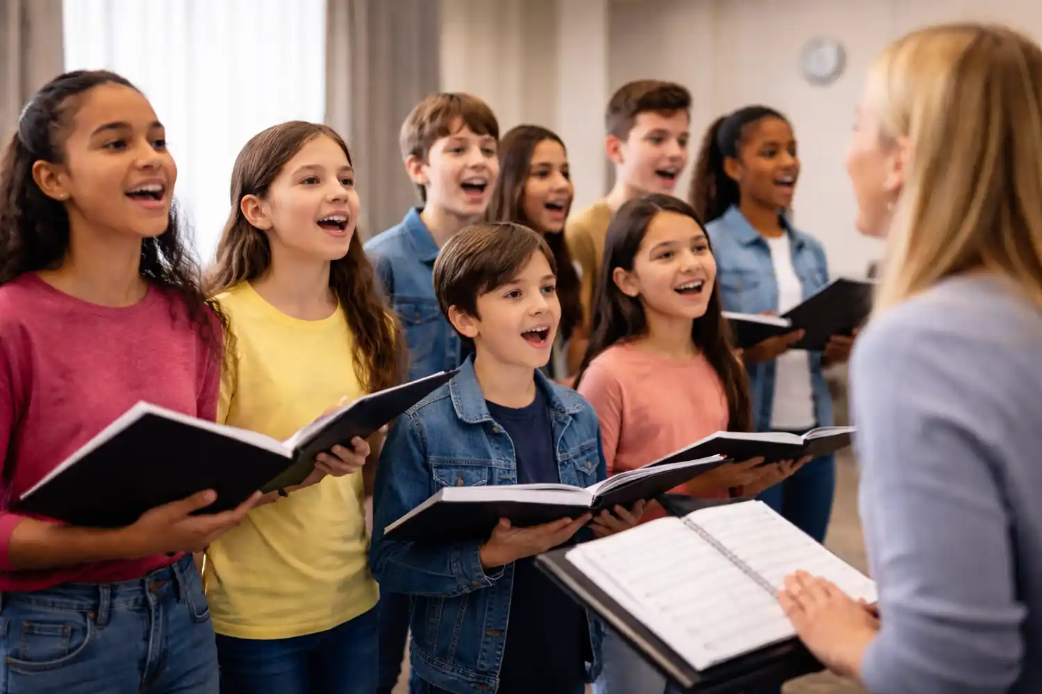 Convocatoria. Coro infantil en pleno ensayo