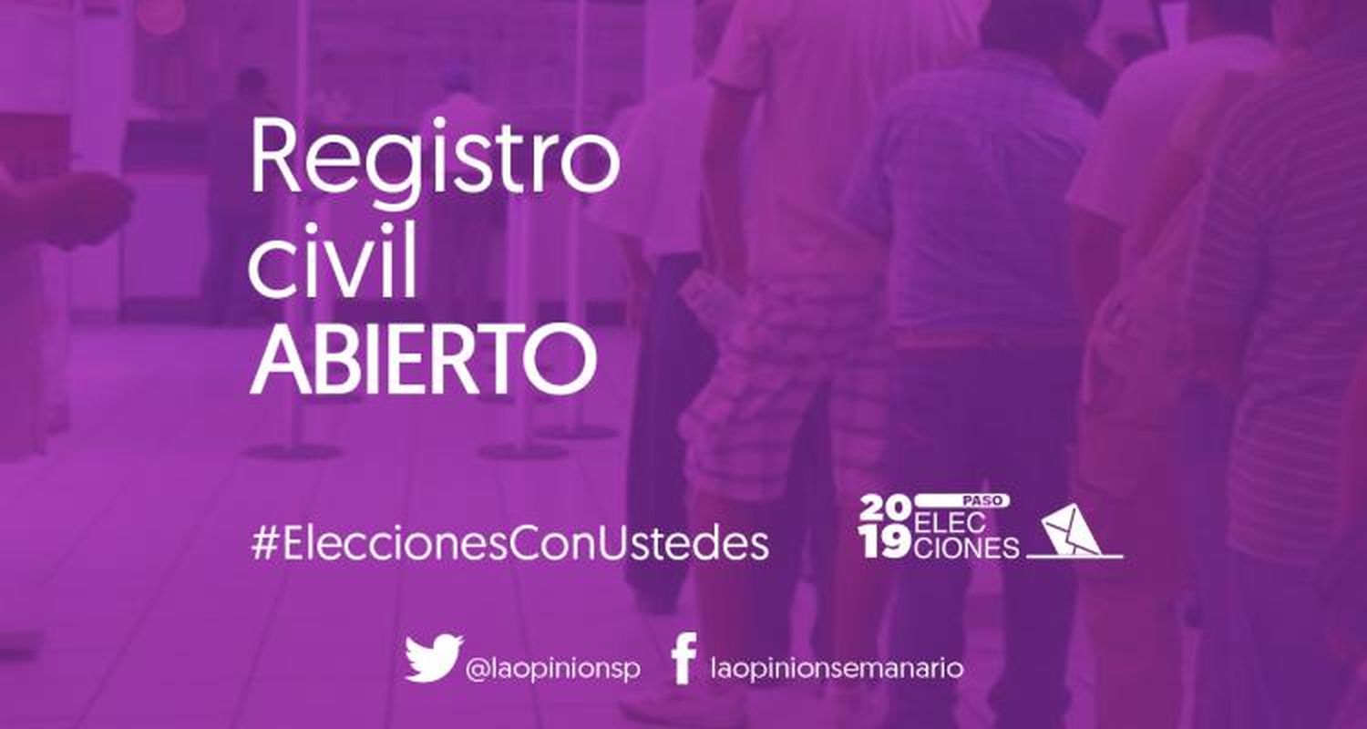 Elecciones PASO 2019: el Registro Civil está abierto para entrega de DNI