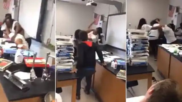 Video: docentes se tomaron a golpes en el aula frente a los alumnos