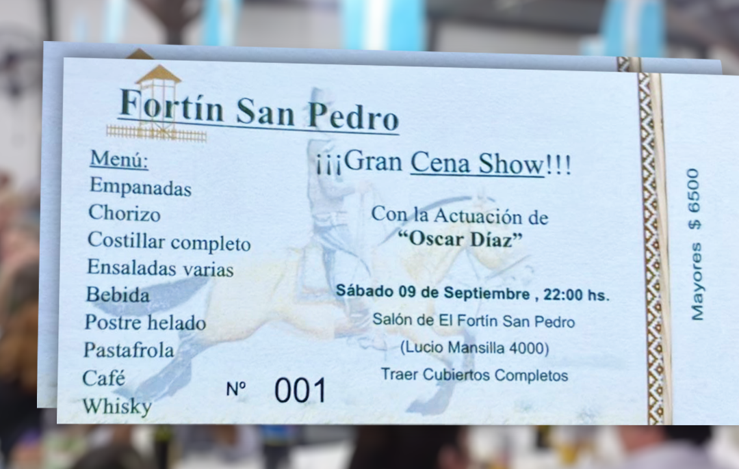 Este sábado, gran cena show en El Fortín