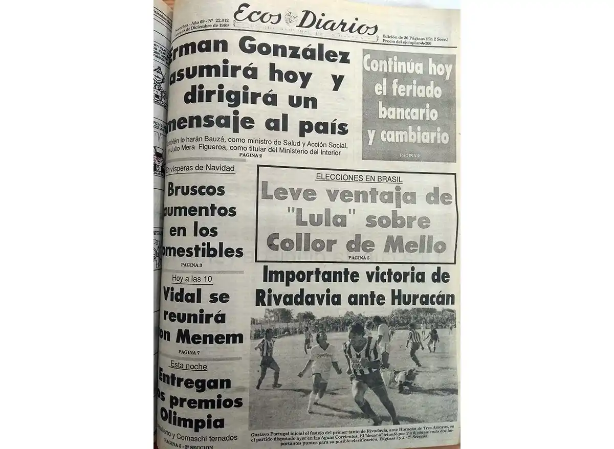 Lunes 18 de diciembre de 1989