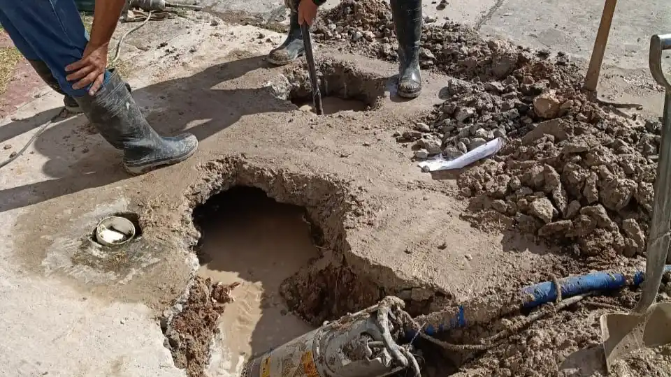 Obras Sanitarias. Trabajos en los pozos