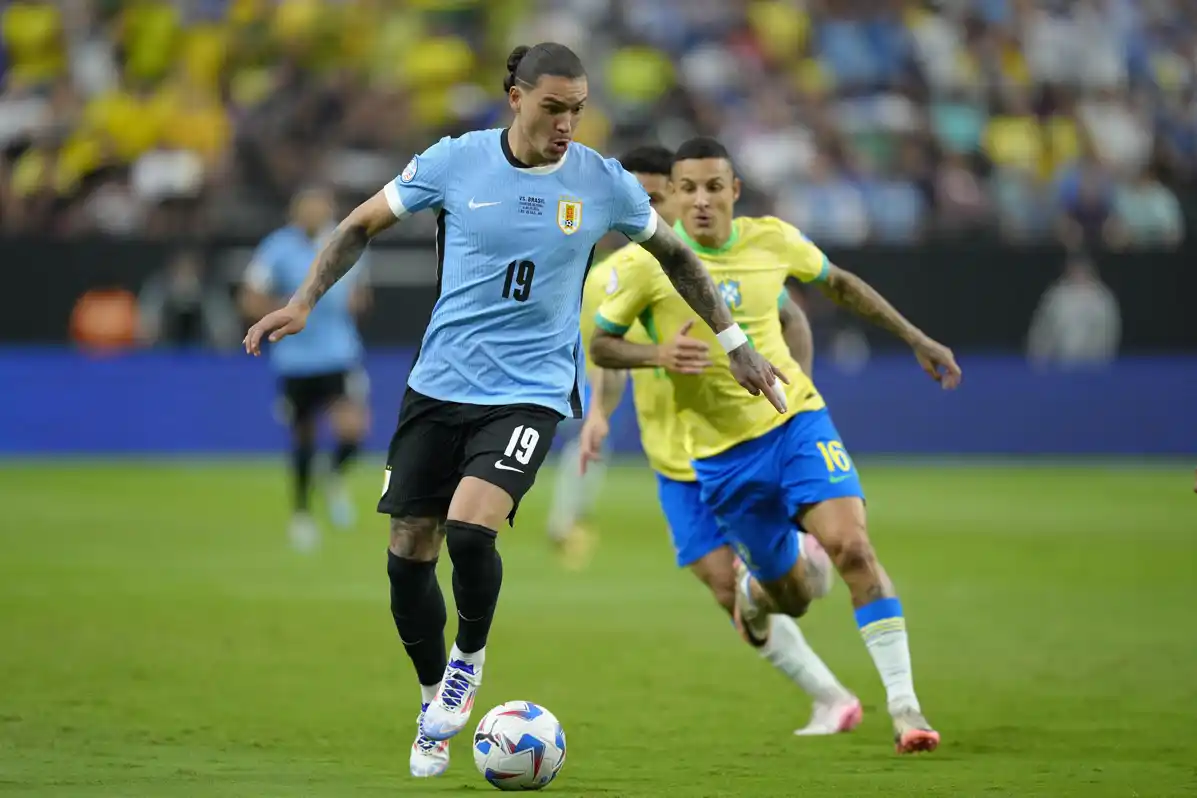 Darwin Núñez, figura ofensiva de los uruguayos.