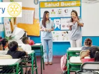 Jornada de salud bucal promovida por Rotary y la Asociación Civil Integrar para incluir en los niños de la Escuela N° 27 Gruta de Lourdes