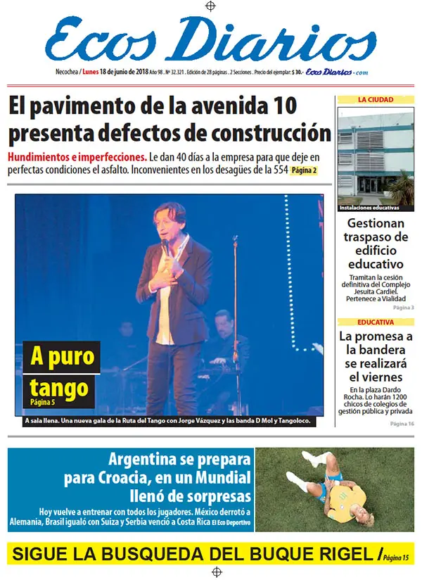 Tapa del 18 de junio de 2018