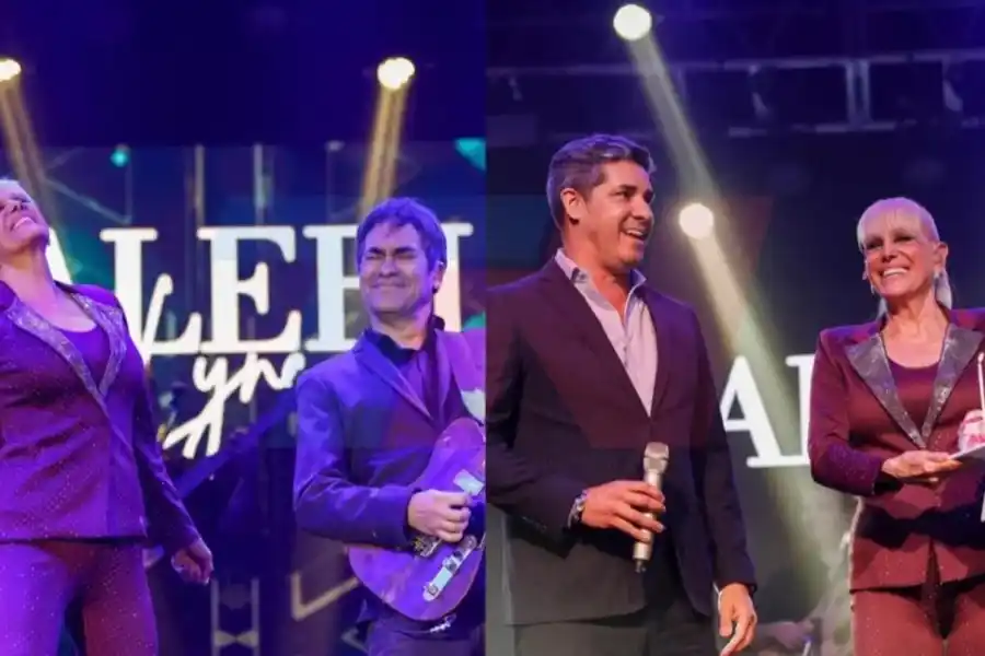 Arriba del escenario y a los besos con Mariano Martínez: así festejó Valeria Lynch su cumpleaños