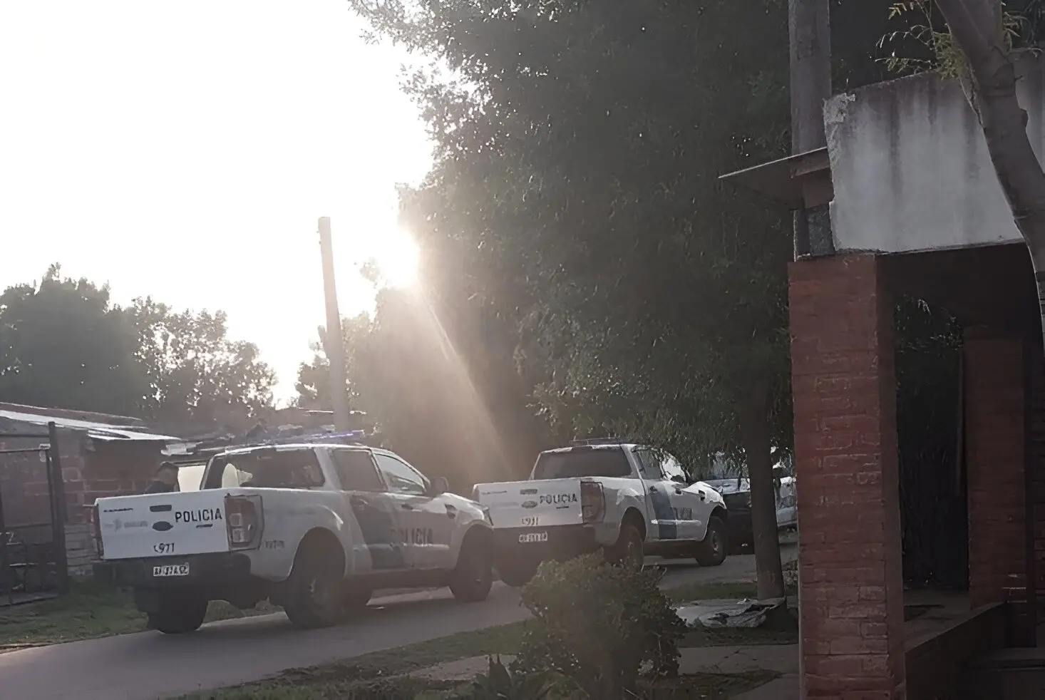 El despliegue policial en la zona del robo.