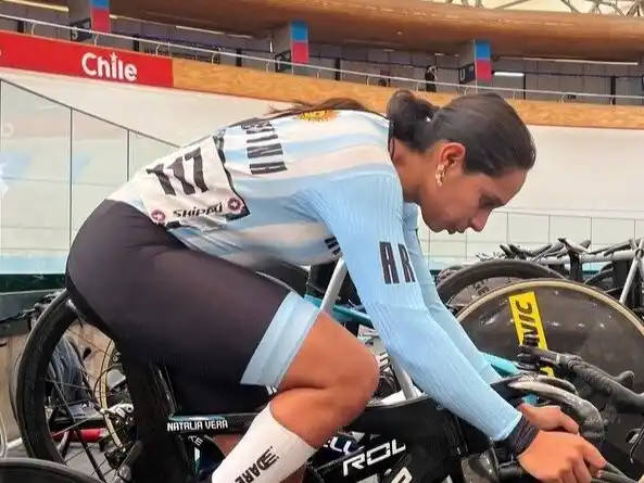 Nati Vera terminó quinta en la especialidad Keirin.Foto: Todo a Pulmón