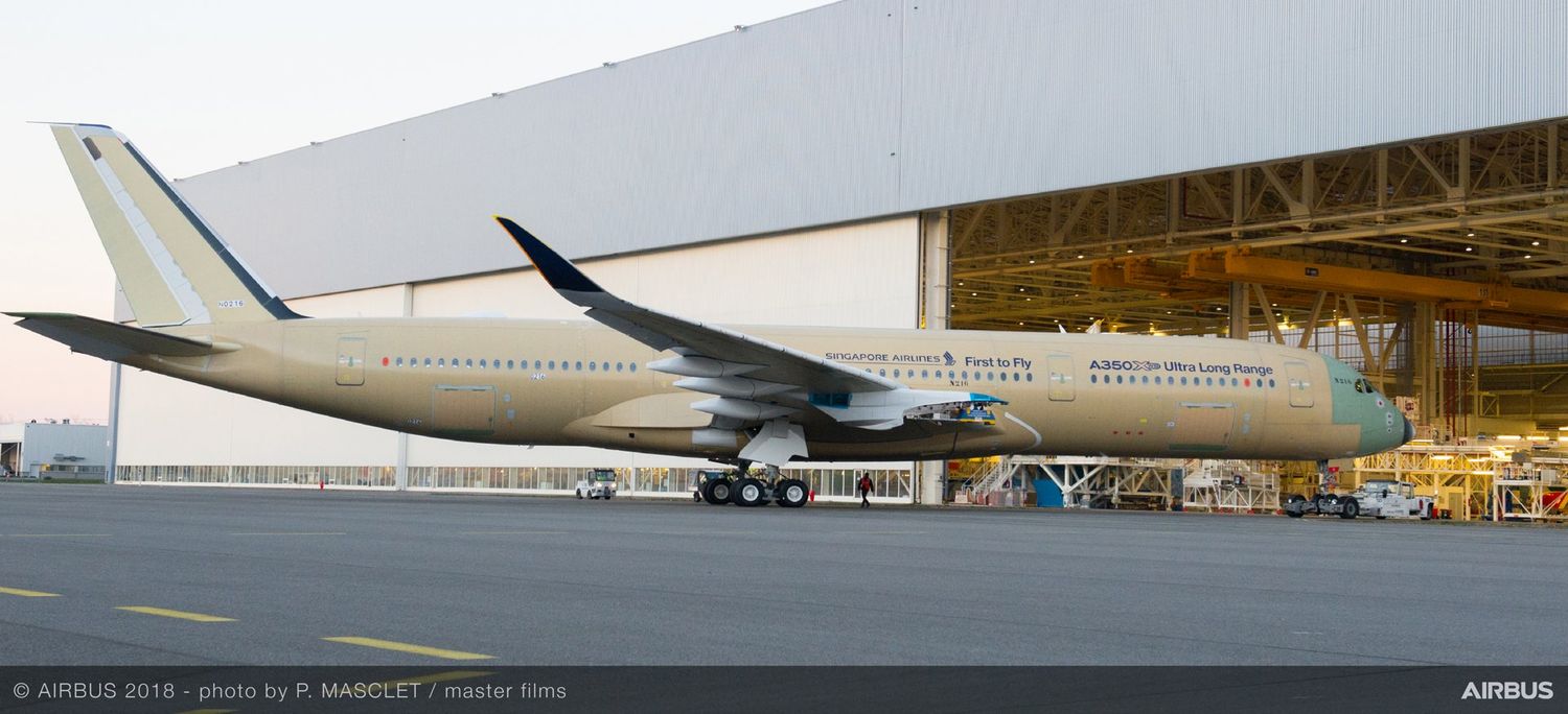 Salió de la línea de ensamblaje final el primer A350-900 Ultra Long Range